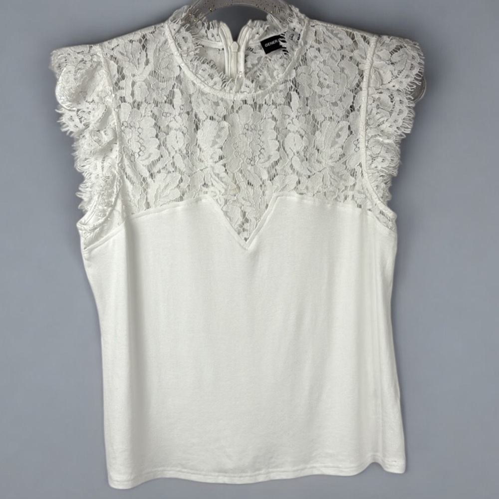 NWT GENERATION LOVE (WHITE TOP LACE BLOUSE ) SZ M